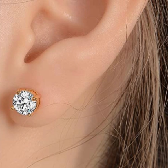 2CTTW GRA CERTIFIED Moissanite Diamond earrings, gift 100% passes diamond tester - Picture 1 of 10